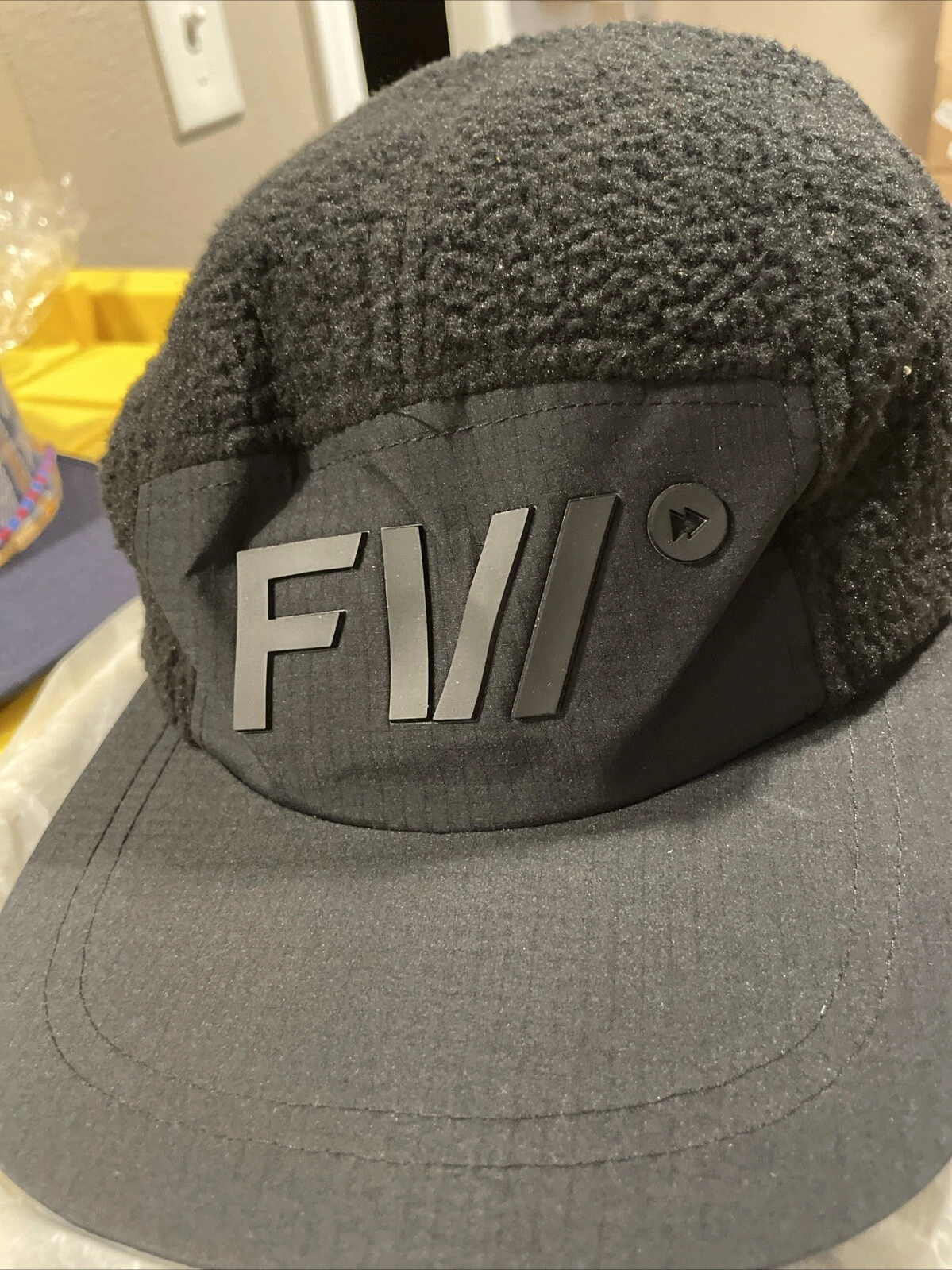 FW Forward Apparel Hat Cap Black Cap Root Fleece Ski Snowboarding 5 panel NWT