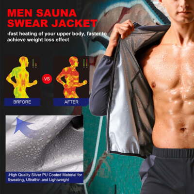 Exercise Sweat Neoprene Sauna Vest Men's Shaper Long Sleeve Shirt Fitness  Jacket