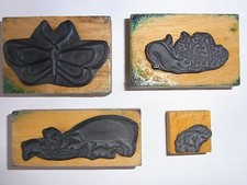 11C37 LOT TAMPON SCOLAIRE VINTAGE BOIS SCRAPBOOKING ANIMAUX