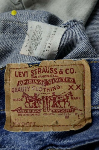 USA vintage LEVIS 701 Sd dad JEANS (tagW28) W25 L30 SIZE 6 womens High waist 501 - Picture 8 of 13