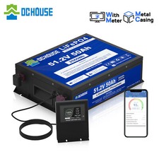 48V 50Ah LiFePO4 Golf Cart Battery with Smart Battery Monitor Trolling Motor