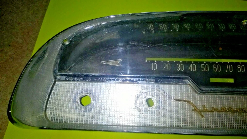 57 58 DeSoto Dash Bezel Firesweep headlight ignition defrost speedometer turn - Image 4 of 4