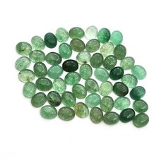 Natural Green Aventurine Quartz Oval Cabochon Gemstone Lot 37 Pcs 8 10 MM 101 CT