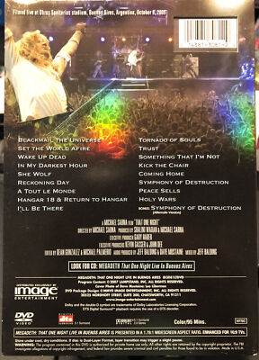 (未使用･未開封品)That One Night: Live in Buenos Aires [DVD] Megadeth That One Night Live Buenos Aires DVD 2007 slipcase