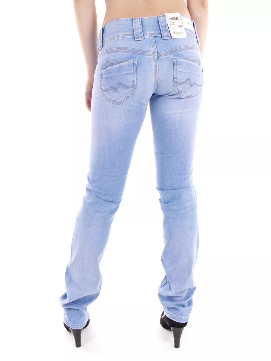 Pepe Jeans Women\'s Jeans Trousers Venus Blau Plain Logo Patch | eBay