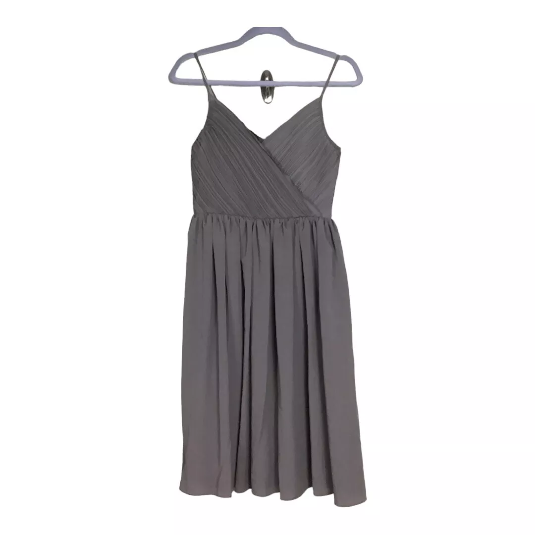 Banana Republic Gray Bridesmaid Wedding spaghetti strap Dress Size