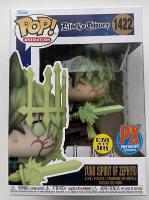 Funko POP! Black Clover Yuno with Spirit of Zephyr 1422 Glow W/ Protector ￼