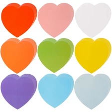 72PCS 6 Inch Large Heart Cutouts Assorted Color, Double Sided School Craft Set