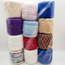 Mixed Lot Crochet Needlecraft Thread Yarn Used  New Multicolor Spools