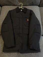 CARHARTT Detroit Nylon Bomber Black Heavy Work Jacket M Made in USA