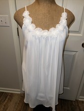 Oscar De La Renta Pink Label semi sheer babydoll white flowers Size S NWT