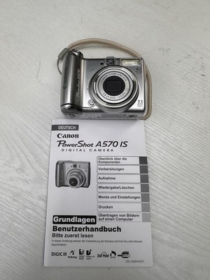 Digitalkamera Canon PowerShot A570 IS 7,1MP 4x Zoom Silber Getestet Digicam
