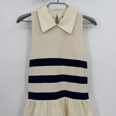 Tuckernuck Ivory Stripe Marina Dress size M Medium Collared Midi Nautical  Prep | eBay