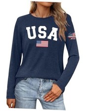 4th of July Shirts for Women: Fourth of July T-Shirt USA Large Usa-navyblue