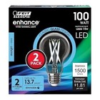 Feit Electric Enhance A19 LED Bulb 100W Replacement Daylight 1500LM Clear 2 bulb — photo 1