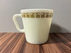 Vintage Pyrex No. 1410 Milk Glass Mug Featuring the Tiburon Pattern 3.5” Tall