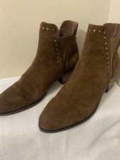 Steve Madden Boot Womens 11 M Cade Brown Suede Chelsea Studded Pull On Casual