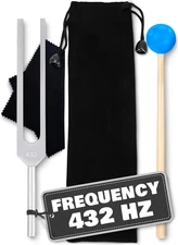 432 Hz Tuning Fork Set – 7.2 Inch Stainless Steel Harmony Tuning Fork Set with R