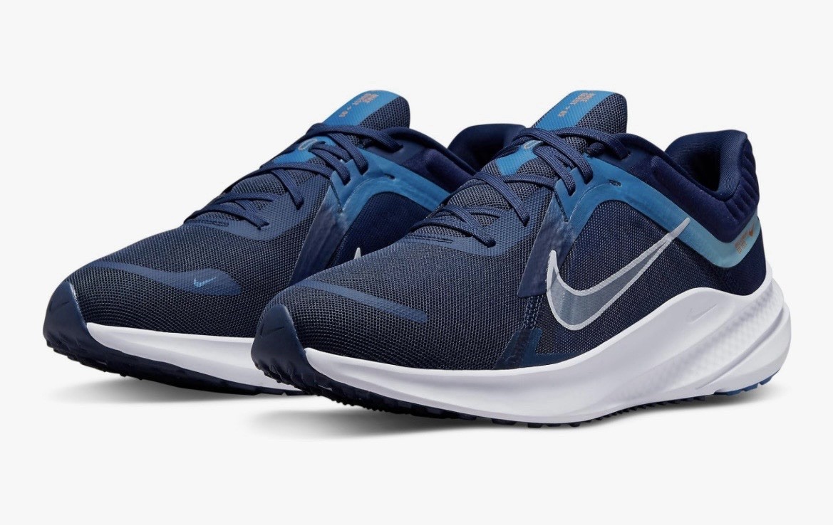 Size 10.5 - Nike Mens Quest 5 Running Shoe, Midnight Navy/Pure Platinum Shoes thumbnail 3