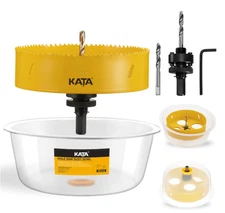 6 Inch Hole Saw for Recessed Lighting with Dust Bowl for Drywall Ceiling