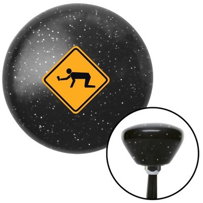 Warning I Need a Drink Black Retro Metal Flake Shift Knob w/ M16x1.5 Insert