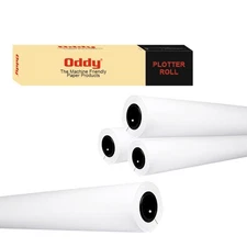 Wide Format Plotter Paper - 4 Rolls, 36” x 150 Ft, 20 lb Bond Paper (80 GSM w...