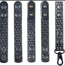 Basketweave Duty Belt Keeper with Double Snaps(Set of 4) +1 Keeper with Strong