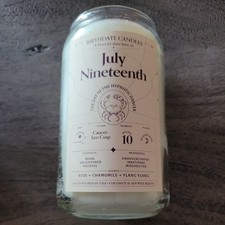 Birthday candle, never used, for birthday on July 19th, made with natural soy