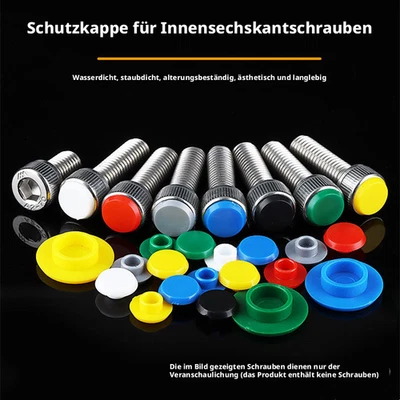 20x Schutzkappen für Schrauben M4 bis M12 Innensechskant Abdeckkappen Hutmutter - Bild 1 von 4