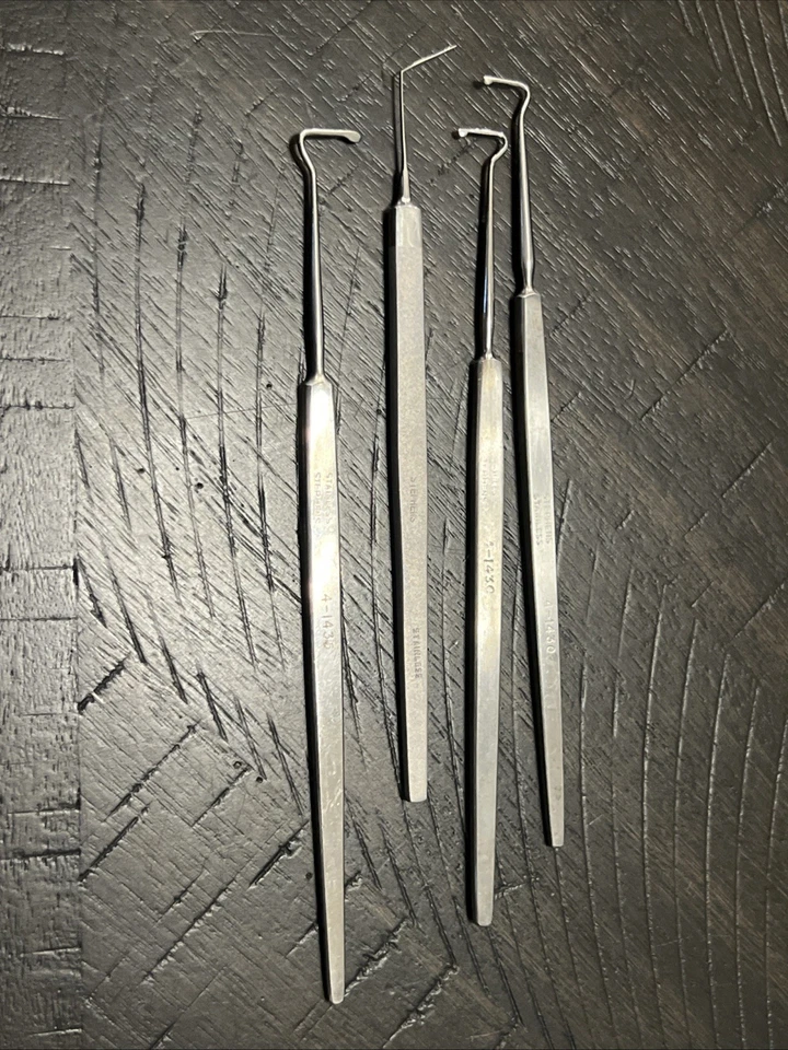 Lote de 4 ganchos musculares Stephens - Jameson pequeños 4-1430 y grandes 4-1435, oftálmicos Foto 2 de 2