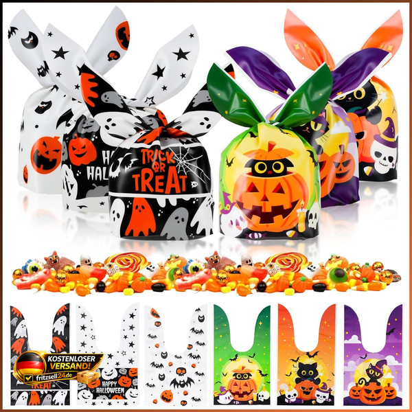 Halloween SüßIgkeitstüTen 100 StüCk Hasenohren 6 Muster PartyzubehöR-image