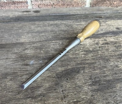 Vintage 3/8'' Steckschlüssel Fase Kante fester Holz Meißel Schreiner altes Werkzeug