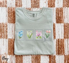 Spring Flower Comfort Tee Floral Graphic Shirt Soft Cotton Unisex Gift