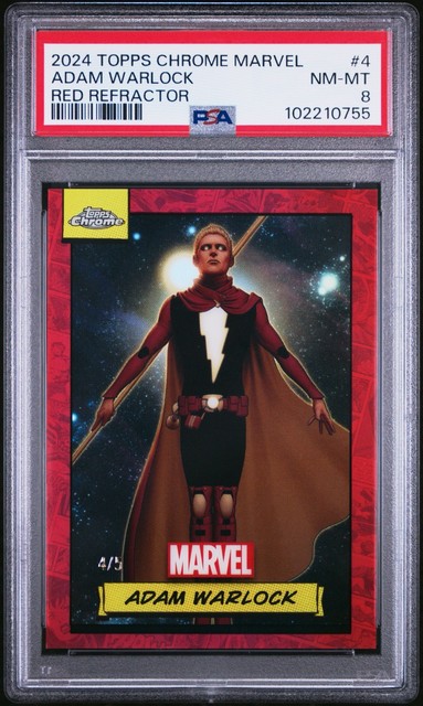 2024 Topps Chrome Marvel Adam Warlock #4 Red Refractor /5 PSA 8
