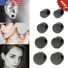 6-12mm Stainless Steel Magnetic Stud Earrings Non Piercing Clip on for Men Women