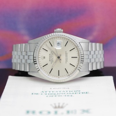 Rolex Datejust Stahl/Weißgold Ref: 16234 mit Rolex Box & Papiere von 1994