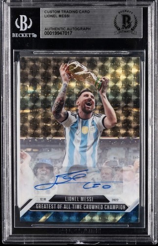 Lionel Messi 2022 FIFA World Cup Auto 1/1 BAS GOAT BGS Holo CHECK DESC.
