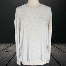 Athleta Coaster Luxe Sweatshirt Sz XS 20.5" Bust Oatmeal Activewear Tunic Length