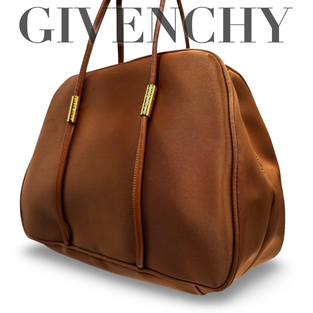 Givenchy Boston-Style Tote Bag Large Capacity Camel Handbag