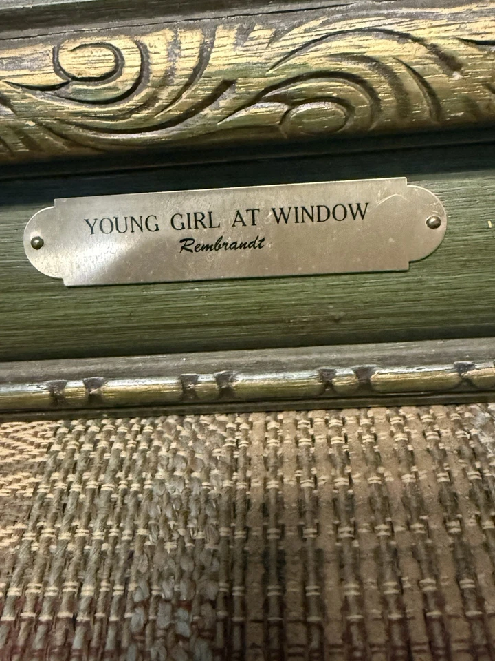 Rembrandt girl at the window this art print appears to be very old Number Tg11 - Image 2 of 3