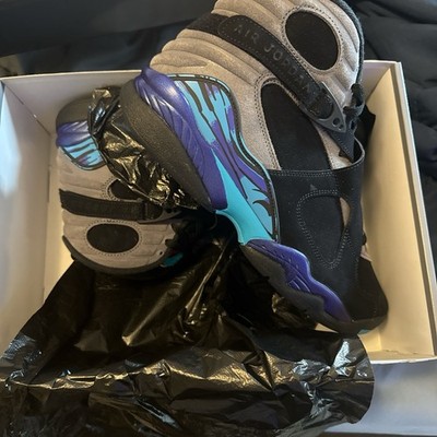 Jordan Air Jordan 8 Retro Aqua 2015 Sneakers Black Grey Purple 305381-025