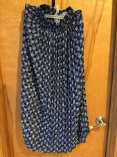 Vintage 90s Blue Flowered Broomstick Skirt Made in USA Size Small