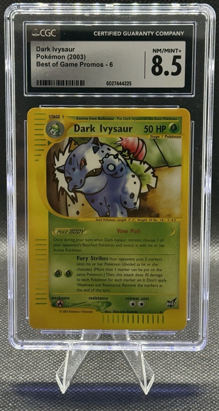 2003 POKEMON BEST OF GAME PROMO #6 DARK IVYSAUR CGC 8