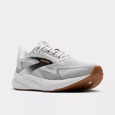SALE Men's Brooks Revel 8 Running Shoes White/Black/Oak Buff Ship From US