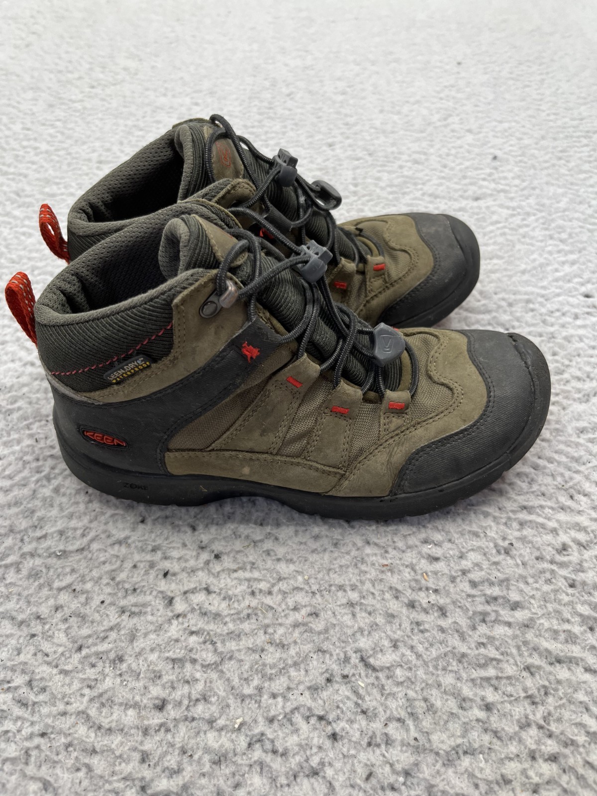 Stivali da trekking ragazzo Keen Dry impermeabili marrone nero corda media regolabile taglia 3