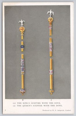 Kings Queens Sceptre With Dove British Crown Jewels Postcard