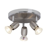 Brilliant Led Deckenstrahler Wesley Chrom Ø19Cm 3 X 5W GU10 380Lm Warmweiß 3000K