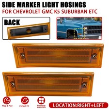 2x Amber Lens Side Marker Light Housings For Chevrolet Gmc K5 Suburban 1981-1991 2x Amber Lens Side Marker Light Housings For Chevrolet Gmc K5 Suburban 1981-1991