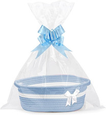 Cesto Regalo Vuoto, Cesto Intrecciato per Regali Con 2 Sacchetti Regalo Traspare