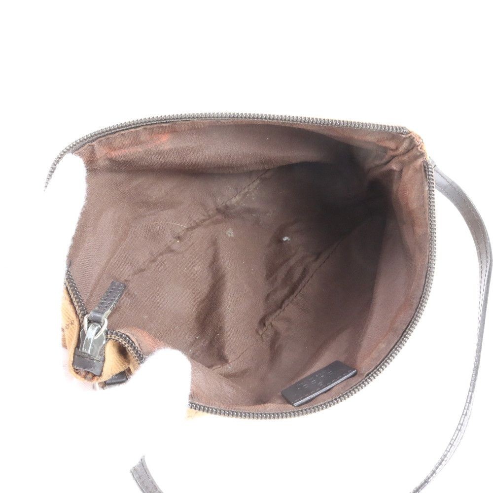 Gucci GG Canvas Brown Leather Accessory Pouch Handbag Authentic Vintage thumbnail 7